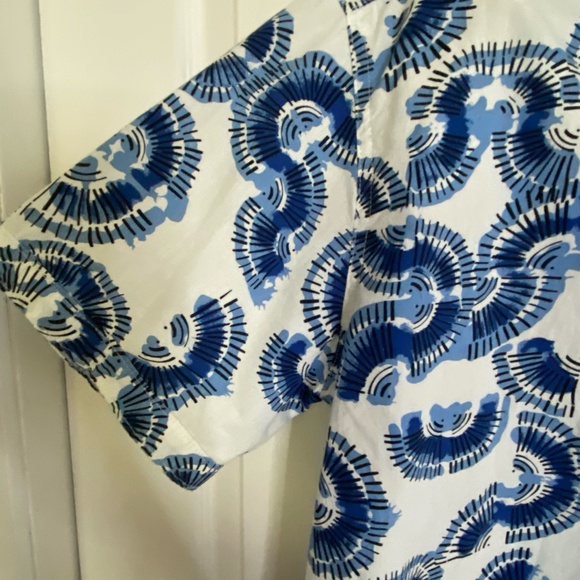 Nickel & Iron Mens Blue/White Cotton Summer Vacation Coastal Shirt- Sz-L - Picture 7 of 16